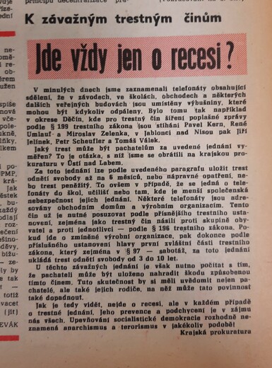 Jde vždy jen o recesi? (Průboj, 7.2.1989)